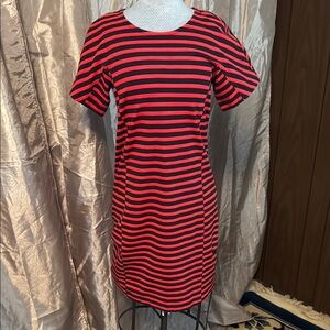 J. Crew Red and Blue Sheath Mini Dress